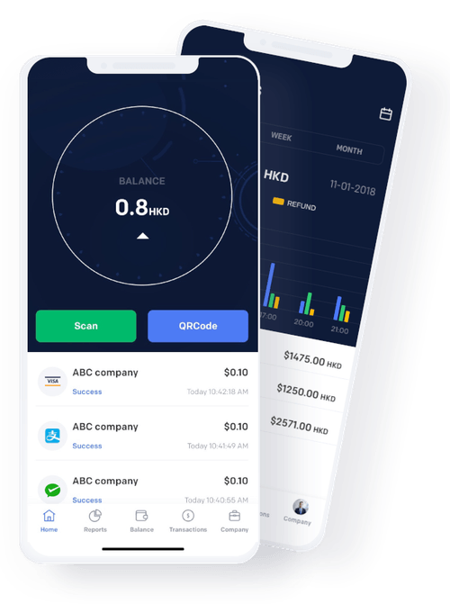 YedPay Alipay payment terminal on iPhone